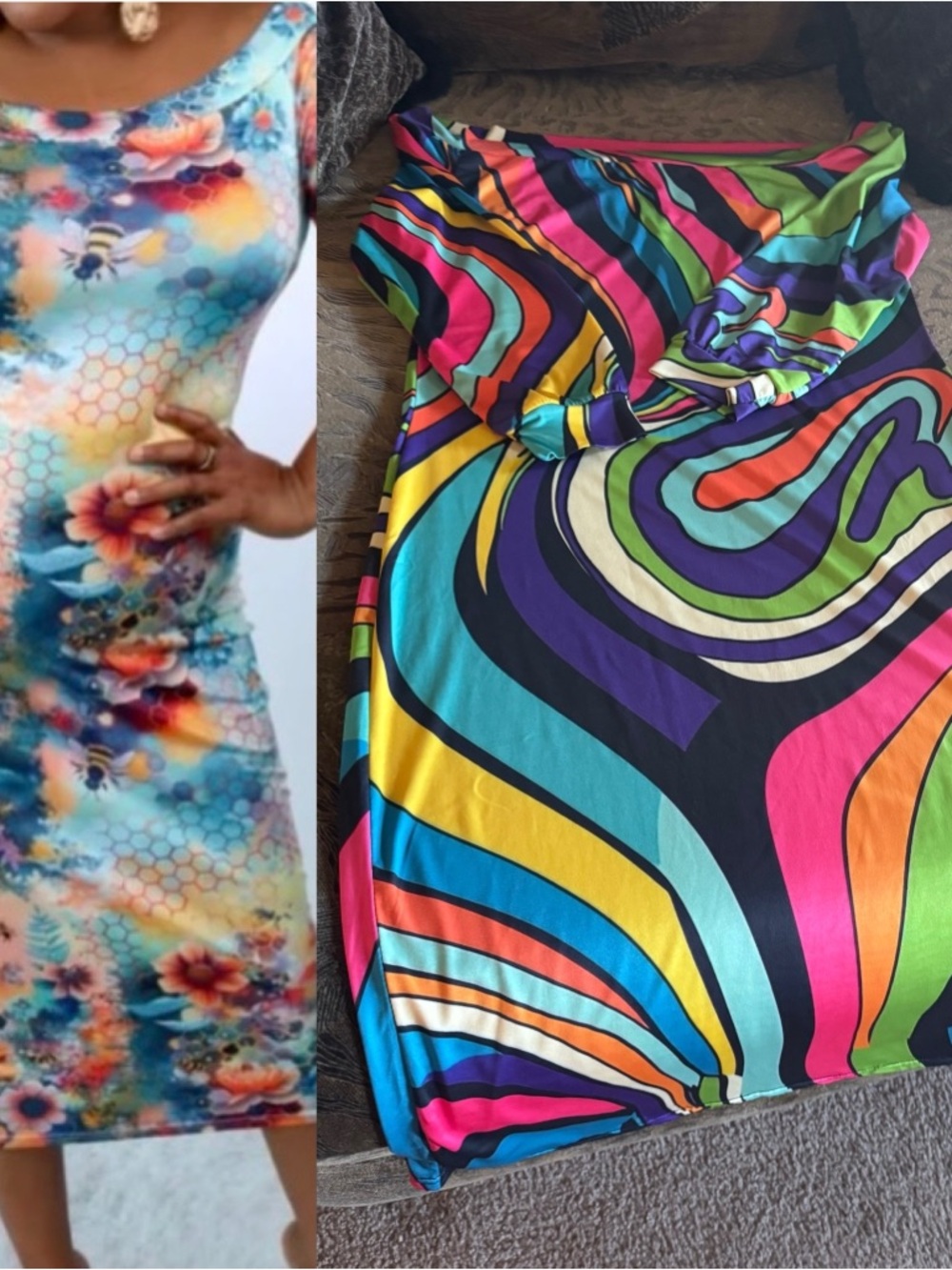 Vibrant Multicolor Abstract Bodycon Dress